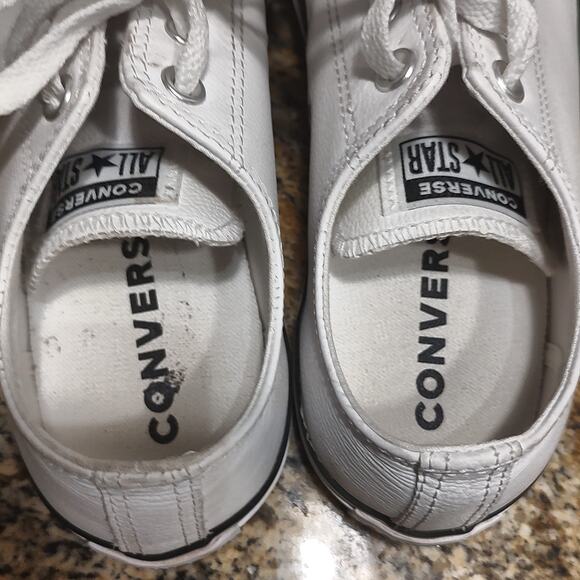 Converse All Star White Leather Sneakers Size 7 Mens 9 Women\'s main image 6